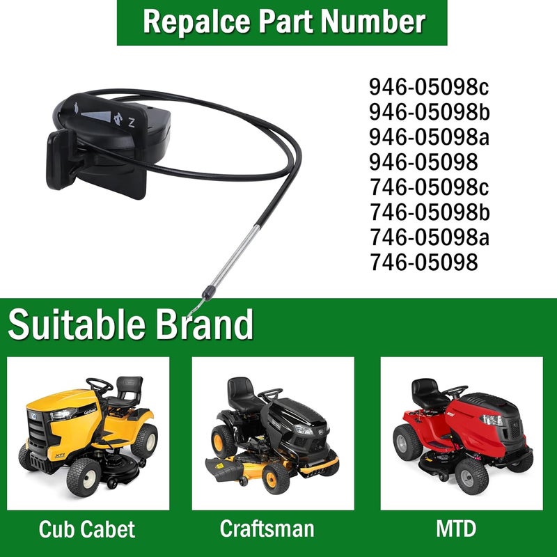Xiaoyudou 946-05098c Throttle Choke Cable Compatible with Craftsman MTD Cub Cadet XT1-LT46 LT50 GT50 GT54 ST54 LT54 XT2-LX46 LX50 GX54 Replaces 946-05098A 946-05098b 746-05098a - Image 2